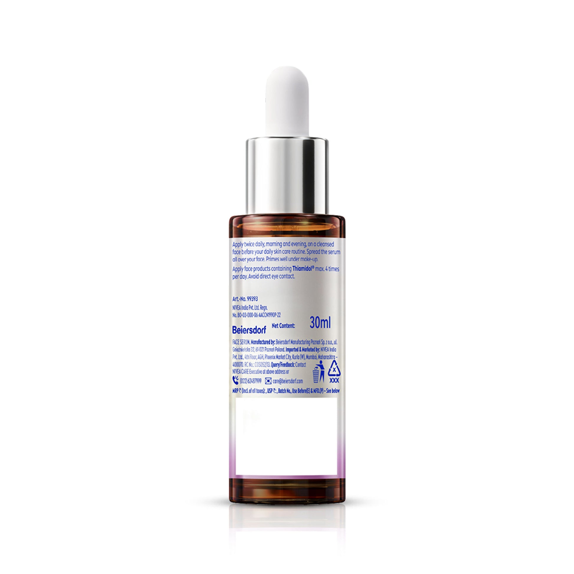 NIVEA Luminous Even Glow Brightening Face Serum with Niacinamide, Thiamidol 60X Vitamin C, Aloevera