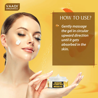 Vaadi Herbals 24 Carat Gold Massage Gel With 24 Carat Gold Dust & Grape Seed Extract