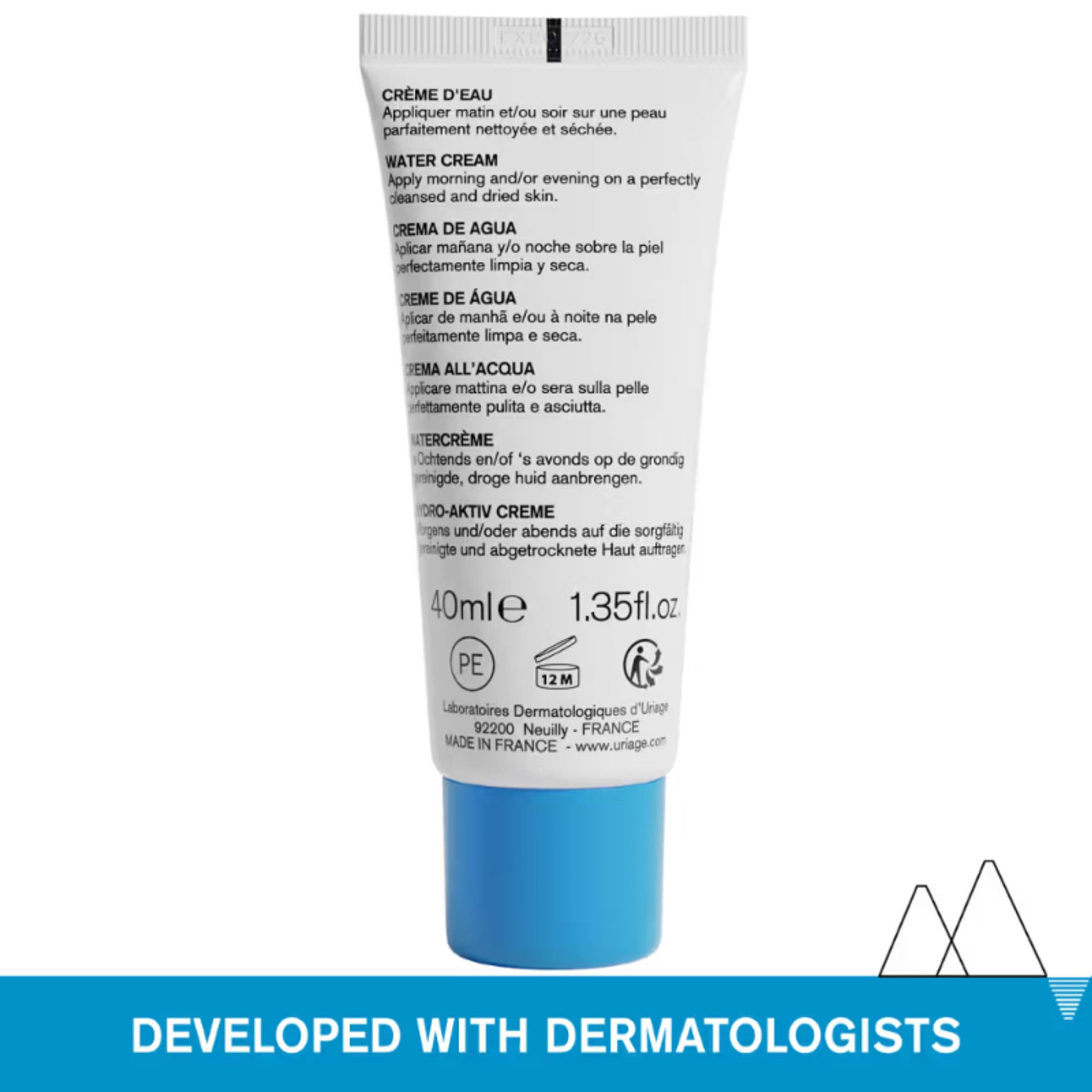 Uriage Eau Thermale Hydrating Light Water Face Cream Hyaluronic Acid 24H Hydration, Glow & Soft Skin