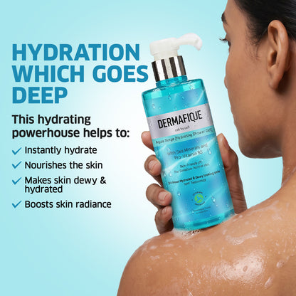 Dermafique Aqua Surge Shower Gel - 24hr Hydration, Pro Vitamin B5 & NMF