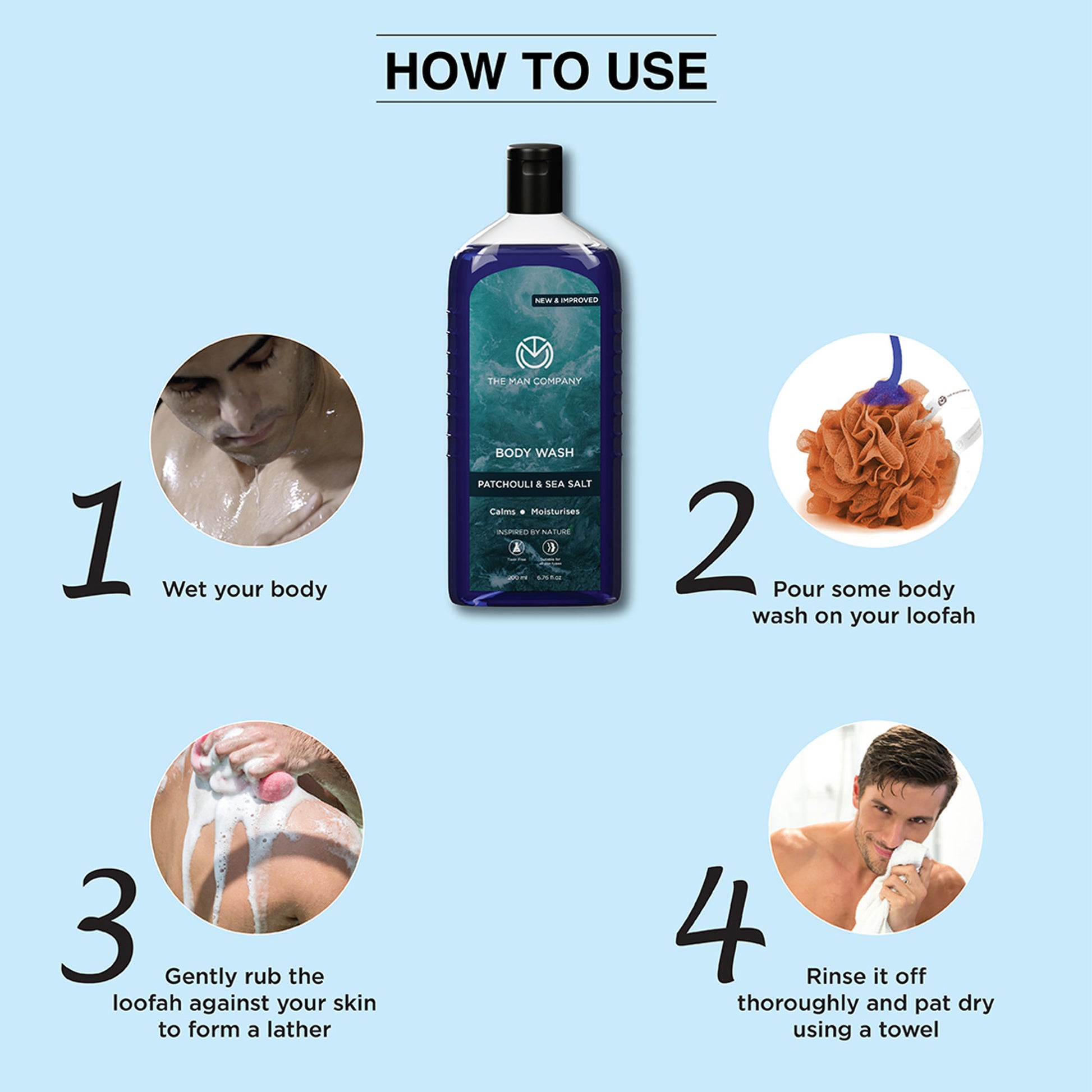 The Man Company Refreshing Body Wash With Sea Salt & Patchouli