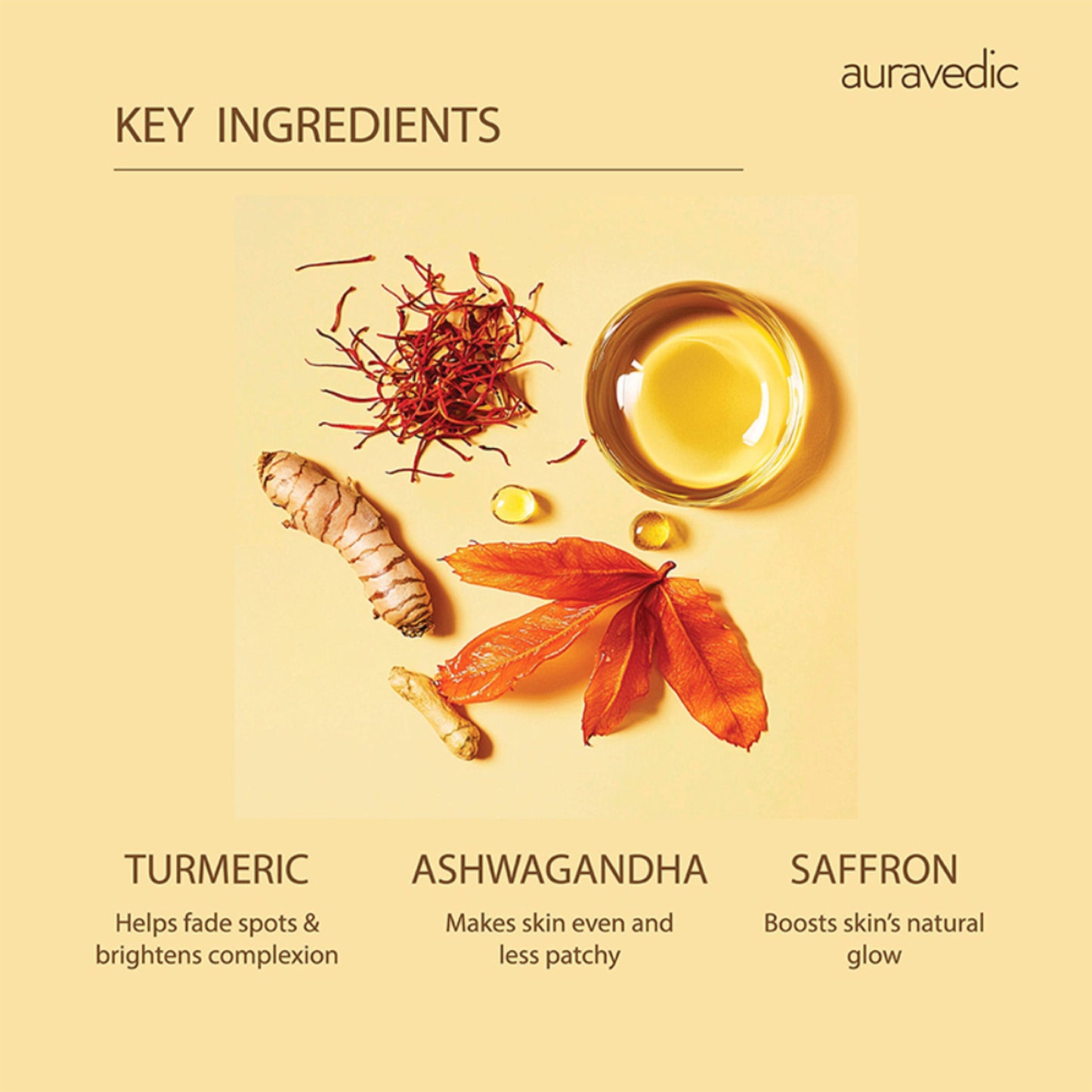 Auravedic Skin Brightening Serum For Pigmentation And Dark Spot Removal Saffron Pigmentation Serum