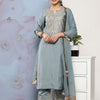 Dhiyona VA Women's Grey Ethnic Motifs Gotta Patti Kurta with Trousers & With Dupatta