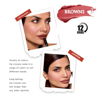 Love Earth Lip Crayon Non-Transfer Lipstick Pack of 2 - Browns