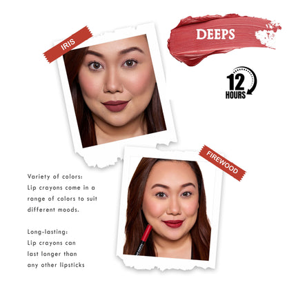 Love Earth Lip Crayon Non-Transfer Lipstick Pack of 2 - Deeps