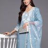 Dhiyona IE Women Floral Embroidered Regular Thread Work Kurta with Trousers & With Dupatta