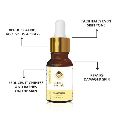 Nabhi Sutra Belly Button Oil for Acne treatment & Dark Spots With Blend Of Lemon Oil, Neem Oil