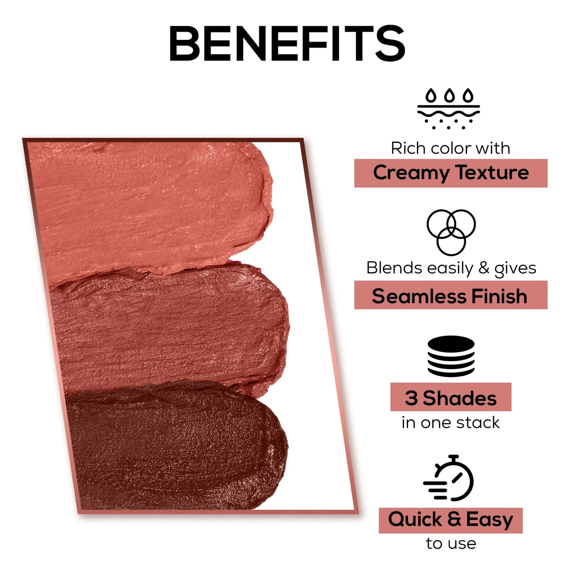 Renee Cosmetics Glam Stack 3 In 1 Lip & Cheek Tint - Nude