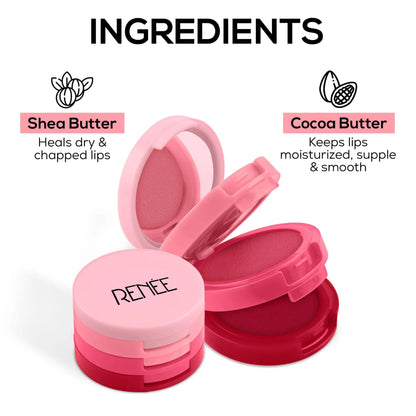 Renee Cosmetics Glam Stack 3 In 1 Lip & Cheek Tint - Pink