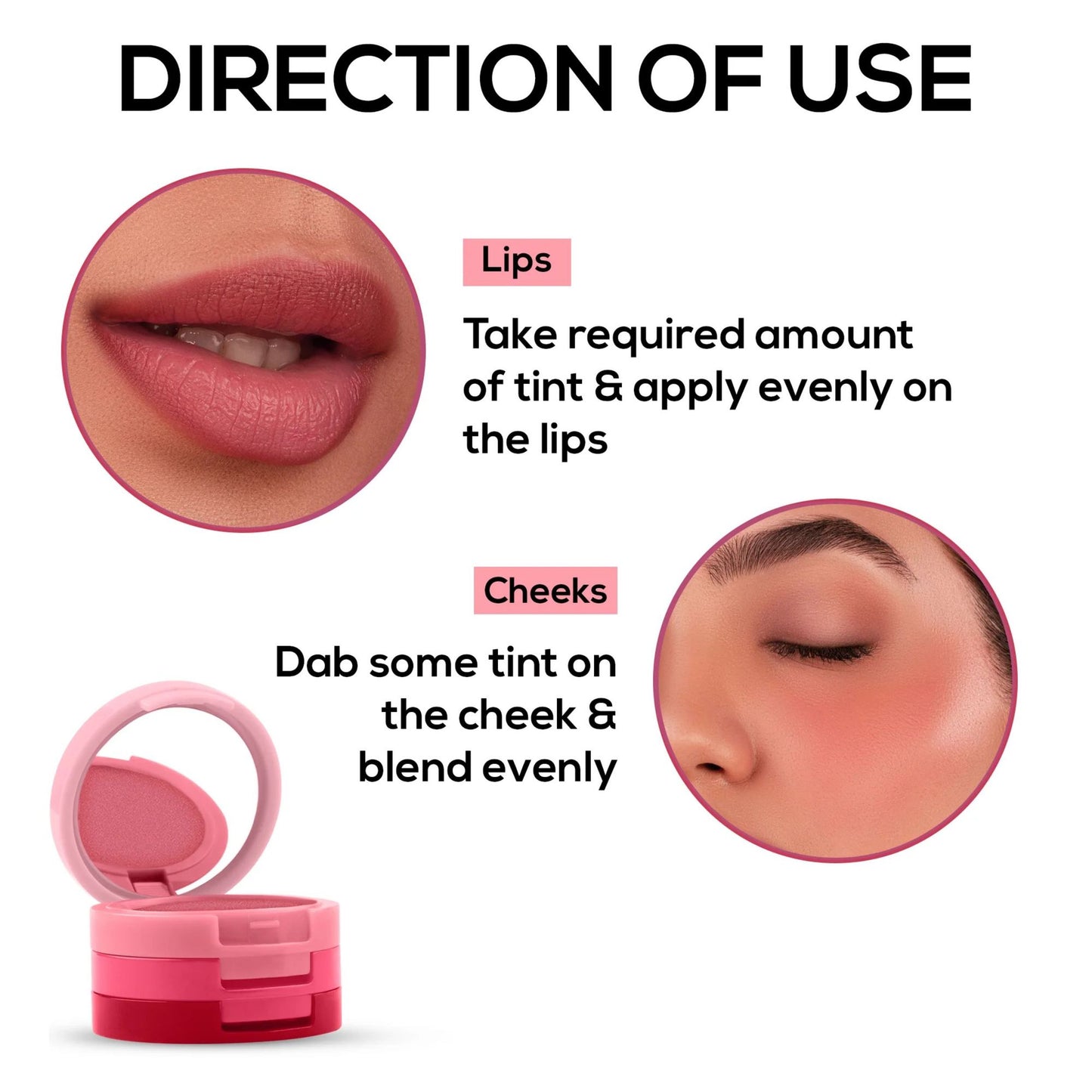 Renee Cosmetics Glam Stack 3 In 1 Lip & Cheek Tint - Pink