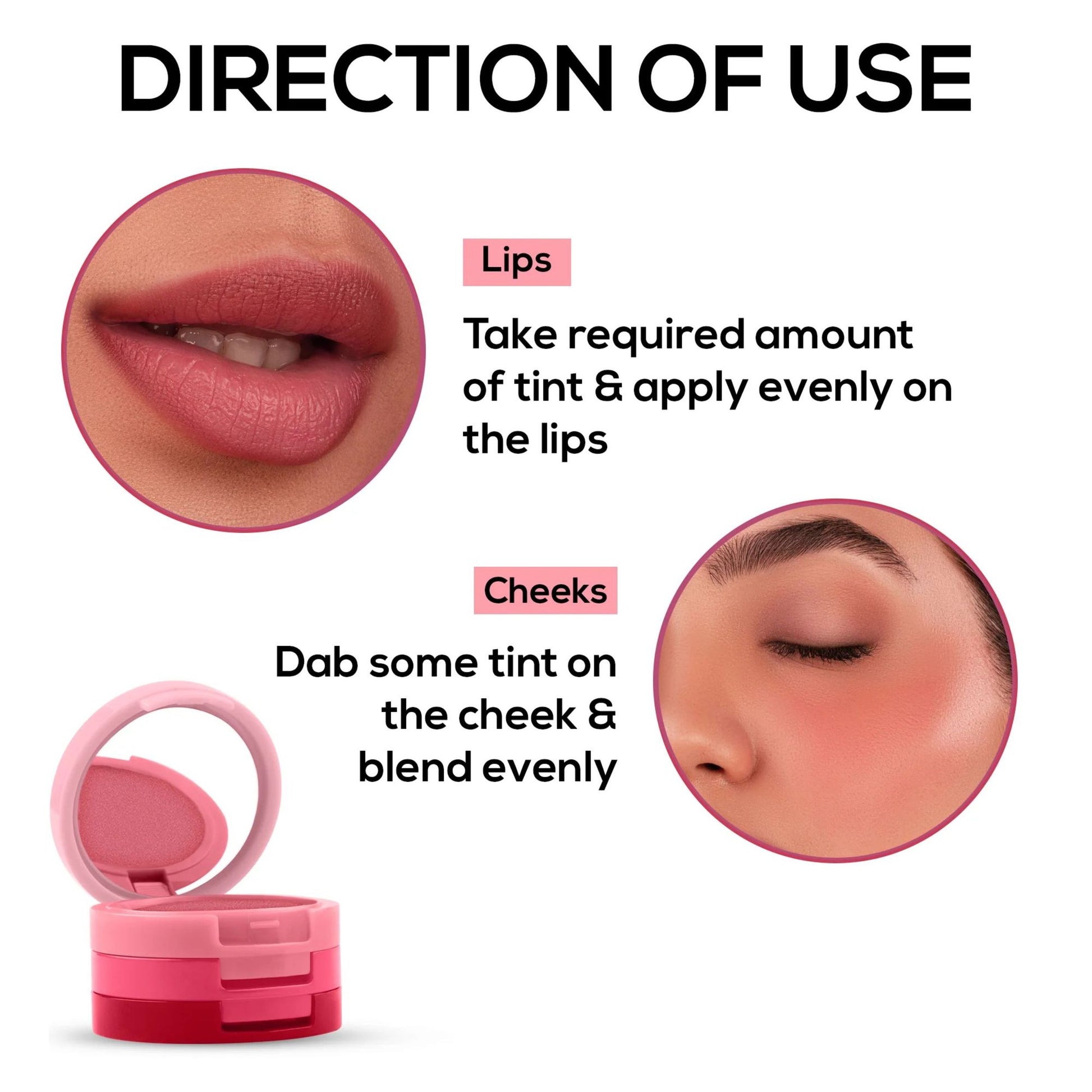 Renee Cosmetics Glam Stack 3 In 1 Lip & Cheek Tint - Pink