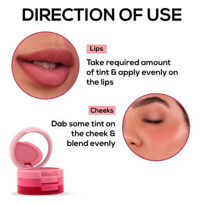 Renee Cosmetics Glam Stack 3 In 1 Lip & Cheek Tint - Pink