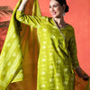Dhiyona SN Women's Floral Printed Angrakha V-Neck Pure Cotton Straight Kurta & Trousers With Dupatta
