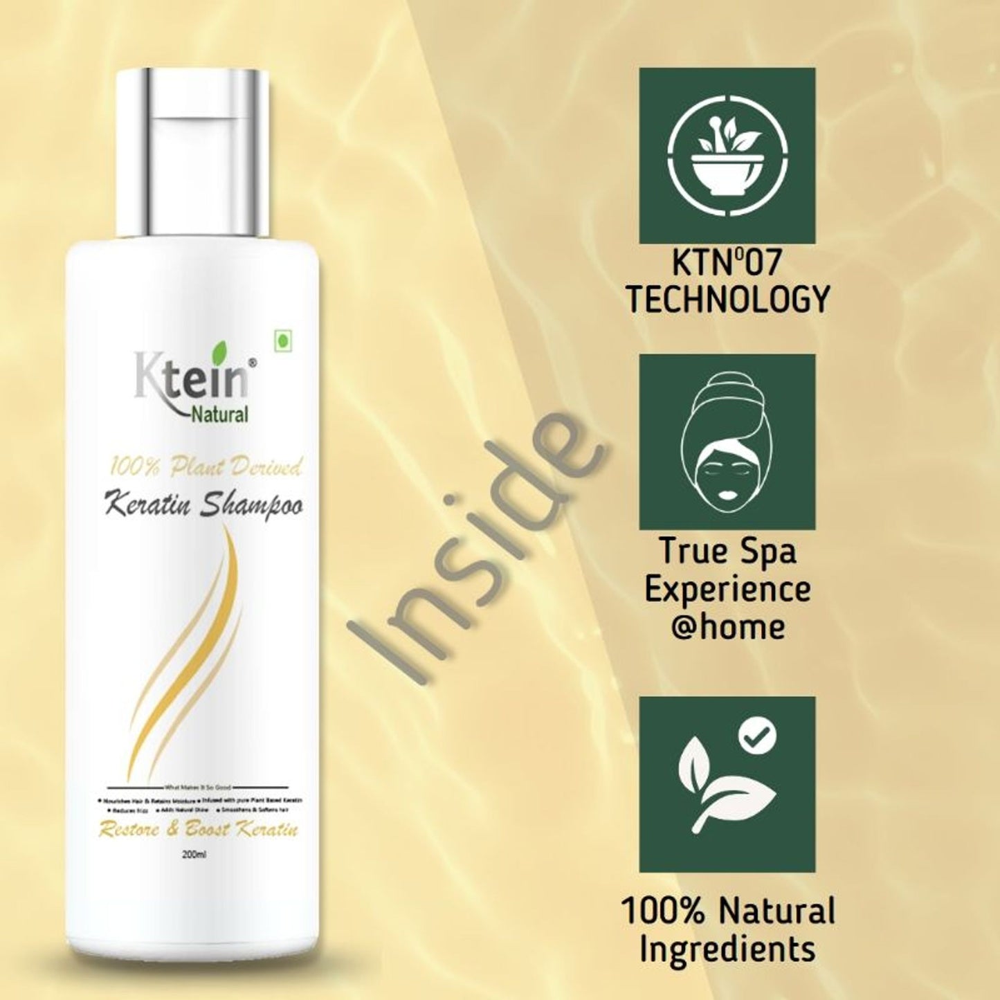 Ktein Nartural 100% Plant Derivred Keratin Shampoo