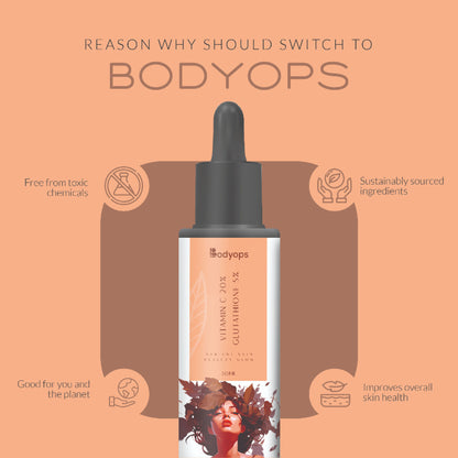 BODYOPS 20% Vitamin C + 5% Glutathione Face Serum