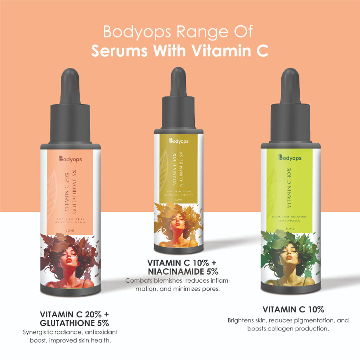BODYOPS 20% Vitamin C + 5% Glutathione Face Serum
