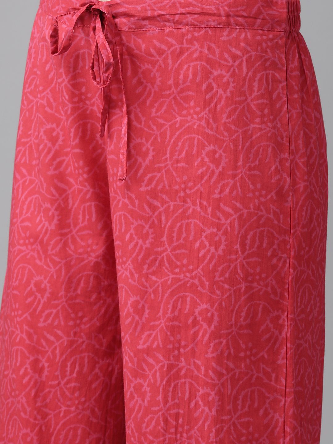 Indyancart IE Women Pink Ethnic Motifs Printed Kurta with Palazzos & With Dupatta