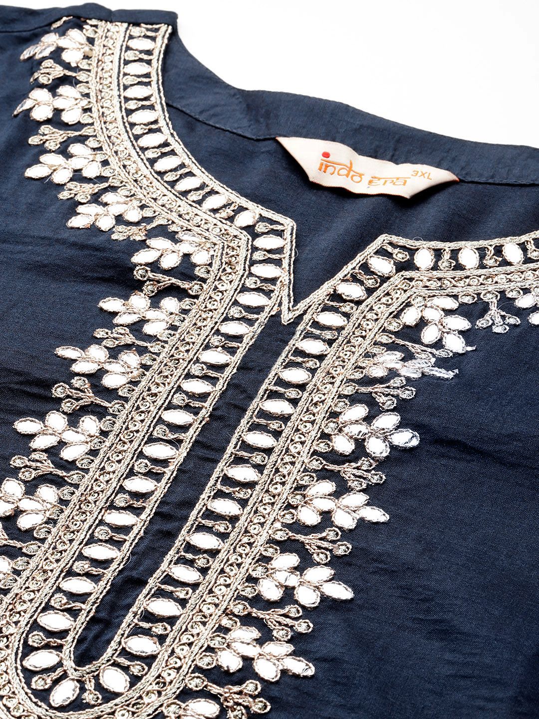 Indyancart IE Ethnic Motifs Embroidered Kurta with Trousers & Dupatta