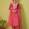 Dhiyona IE Women Floral Embroidered Kurta with Trousers & Dupatta