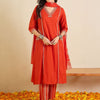 Dhiyona IE Women Ethnic Motifs Regular Thread Work Pure Cotton Kurta with Trousers & With Dupatta