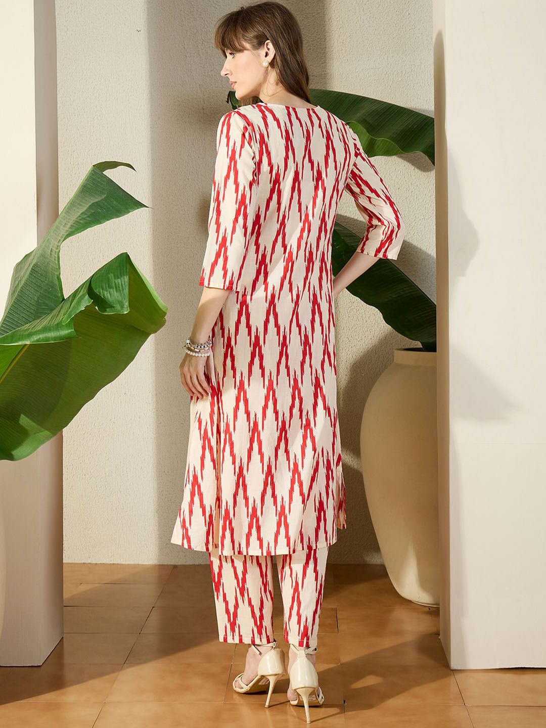 Indyancart IE Printed Pure Cotton Tunic With Trouser