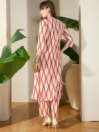 Indyancart IE Printed Pure Cotton Tunic With Trouser
