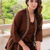 Dhiyona IE Layered Pure Cotton Scoop Neck Top And Palazzos With Jacket