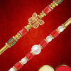 Dhiyona Unisex Set Of 2 Beaded Thread Rakhi