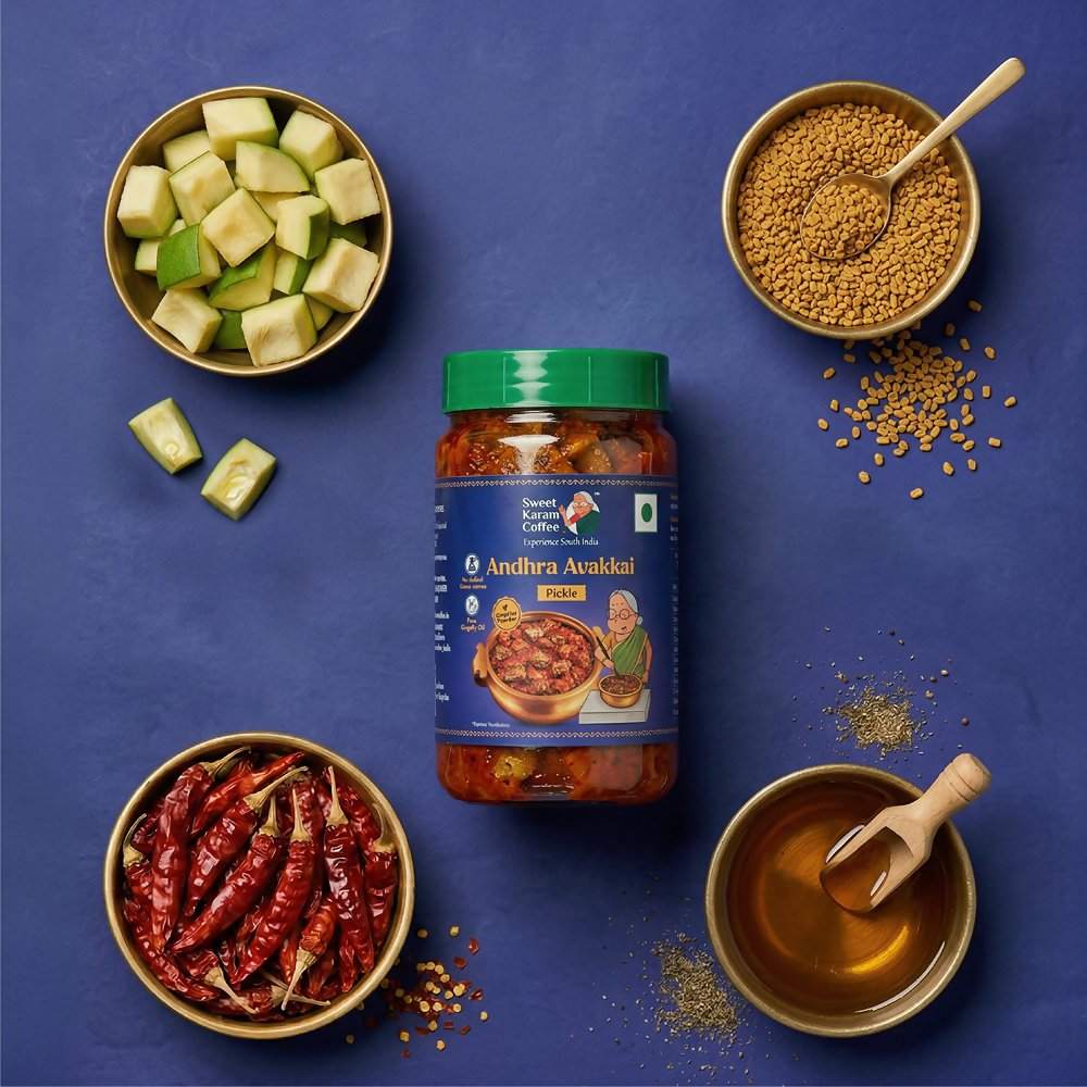 Sweet Karam Coffee Classic Avakkai Pickle (No Garlic Raw Mango Pickle)