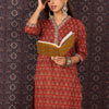 Dhiyona IE Women's Women Ethnic Motifs Printed Straight Pure Cotton Kurta with Trouser