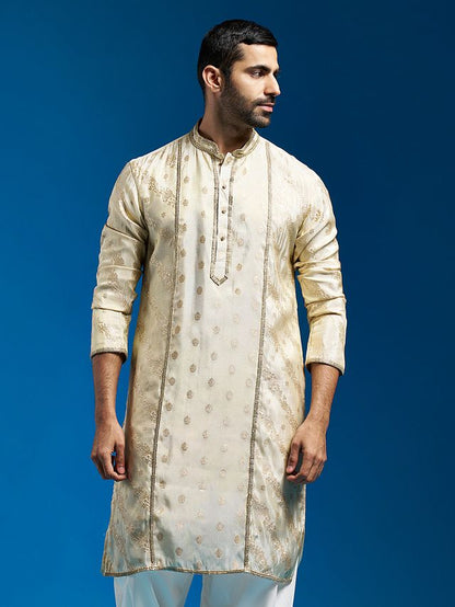 Men's Tissue  Banarasi Tissue Straight Kurta