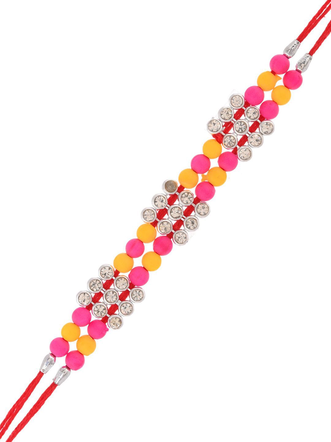 Anouk Beaded Thread Rakhi With Roli Chawal & Greetings Card