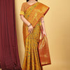 Dhiyona GR Women's Mustard Kalamkari Silk Saree