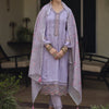 Dhiyona IE Lavender & Pink Floral Embroidered Thread Work Linen Kurta Set