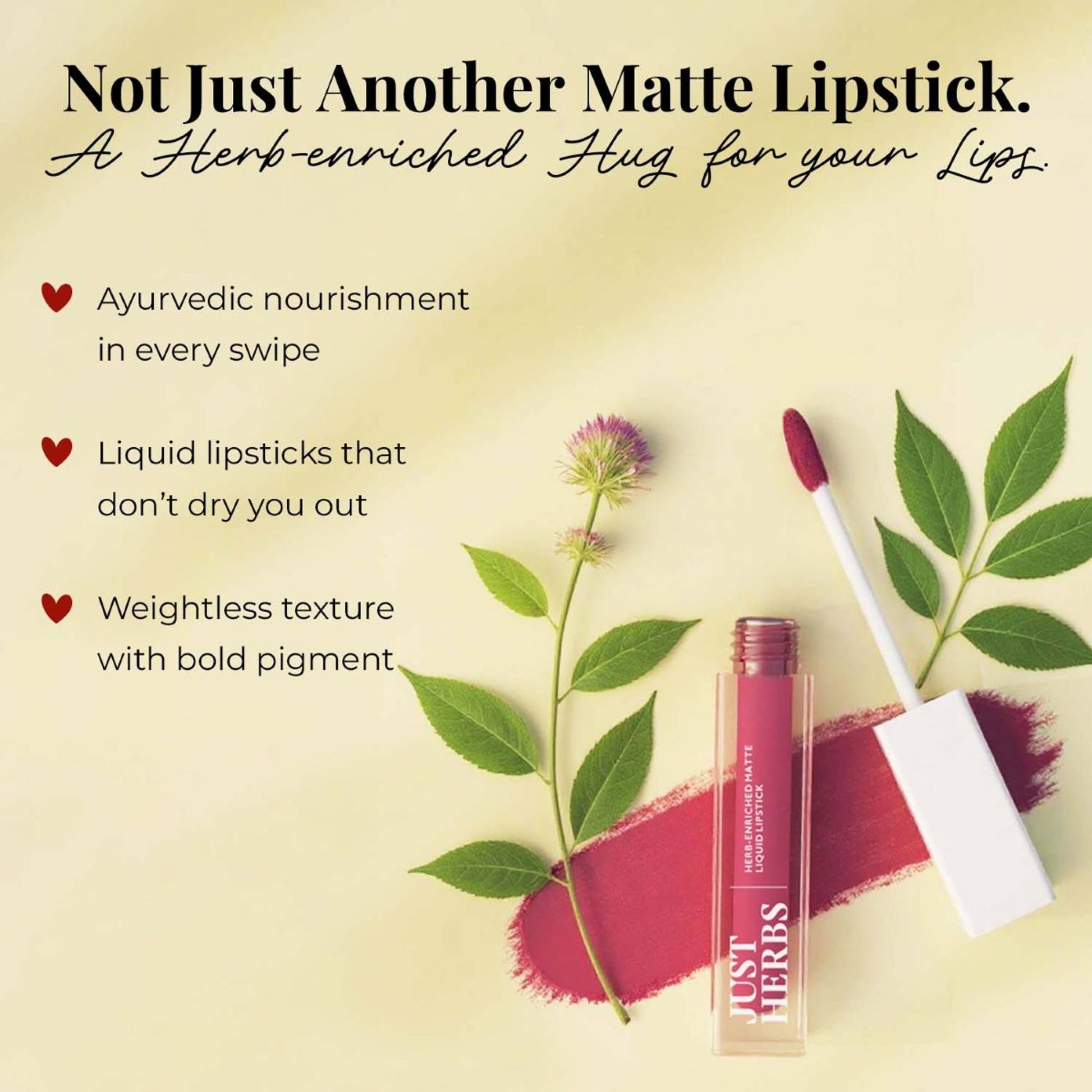 Just Herbs Herb Enriched Matte Liquid Lipstick Set Of 3 - Bright Look