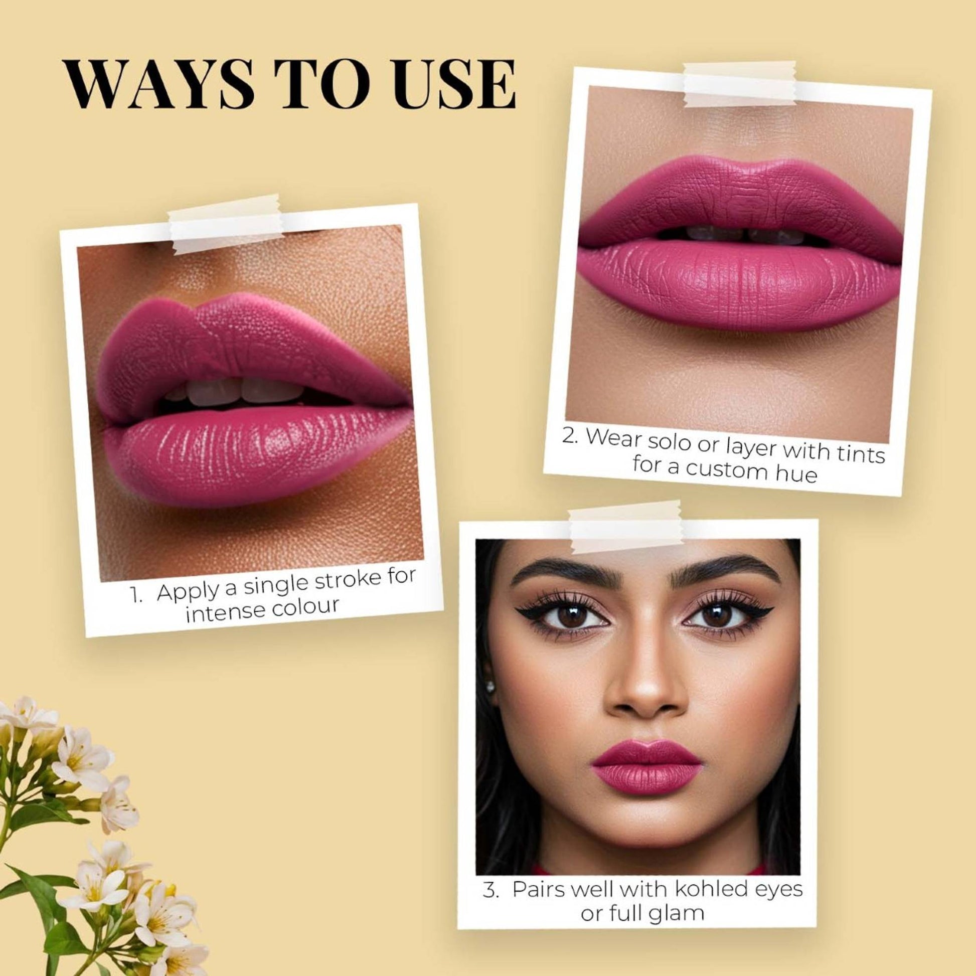Just Herbs Herb Enriched Matte Liquid Lipstick Set Of 3 - Bright Look