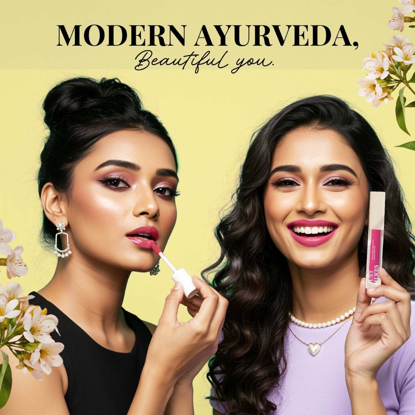 Just Herbs Herb Enriched Matte Liquid Lipstick Set Of 3 - Bright Look