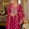 Dhiyona IE Ethnic Motifs Embroidered Zari Kurta with Trousers & Dupatta