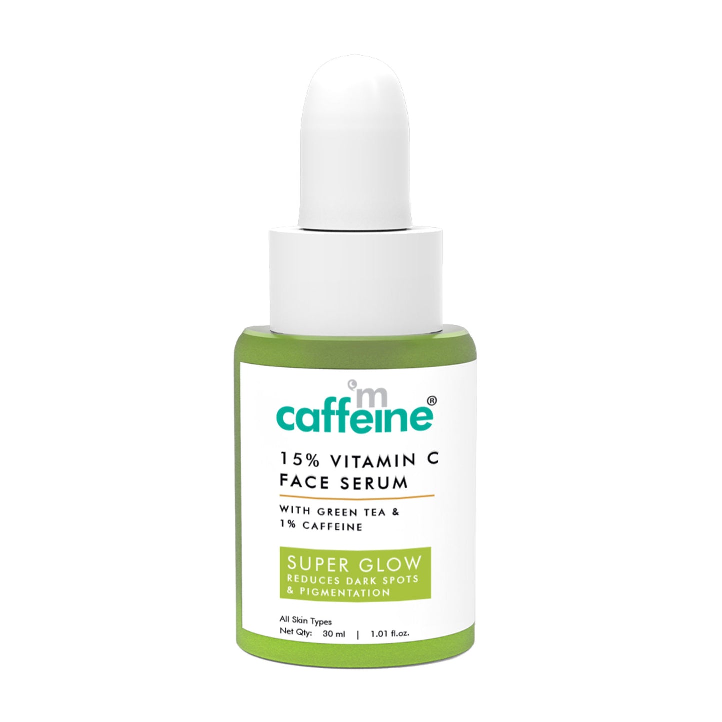 MCaffeine 15% Vitamin C Face Serum for Glowing Skin with Green Tea - Reduces Dark Spots & Depigments
