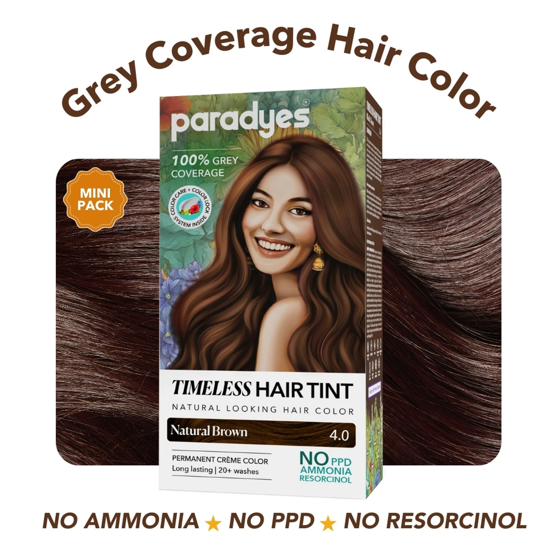 Paradyes Mini Root Touch Up Timeless Permanent Creme Hair Colour - 4.0 Natural Brown