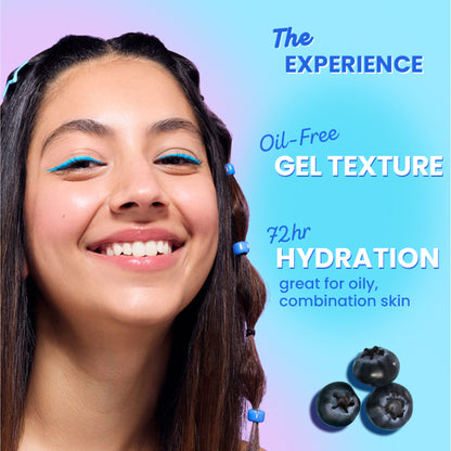 Dot & Key 72Hr Hydrating Gel Face Moisturizer with hyaluronic acid and probiotics, showing the lightweight, clear gel texture.