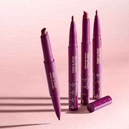 Typsy Beauty Twist & Pout Lipstick And Lip Liner - Nude Tella