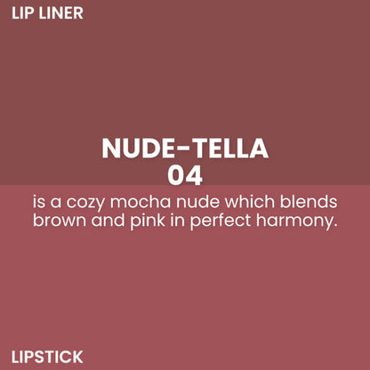 Typsy Beauty Twist & Pout Lipstick And Lip Liner - Nude Tella