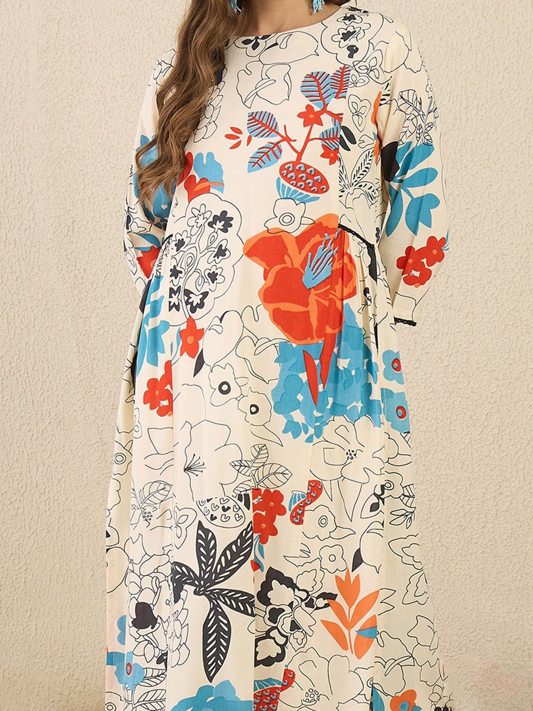 Indyancart IE Printed Kurta & Trouser Co-Ords Set