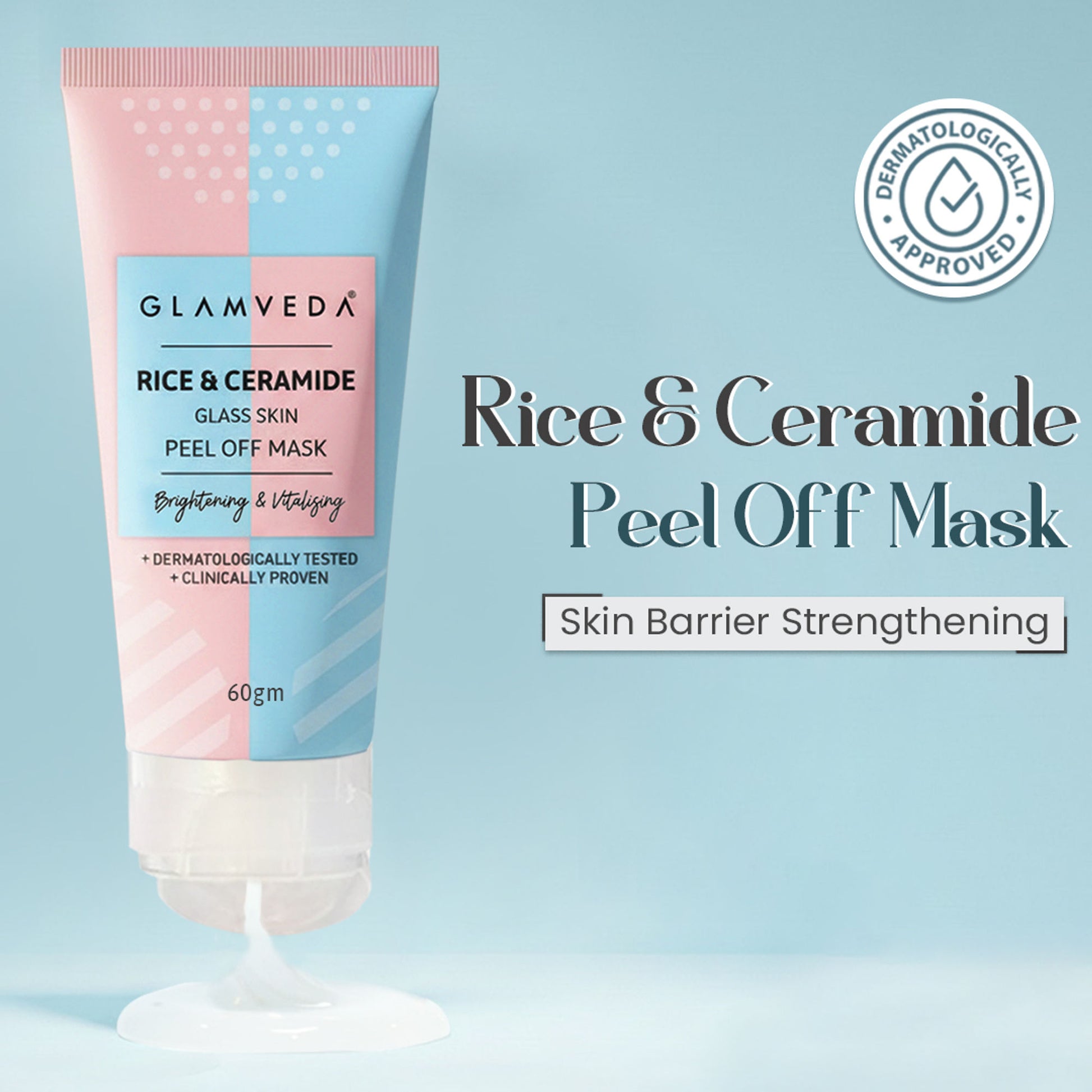 Glamveda Korean Rice & Ceramide Glass Skin Peel Off Mask
