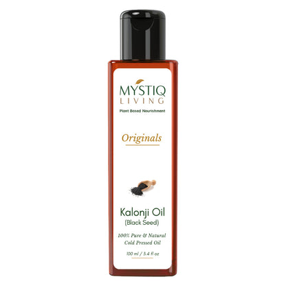 Mystiq Living Kalonji Oil 100% Pure Cold Pressed Oil (Onion Black Seed) for Hair