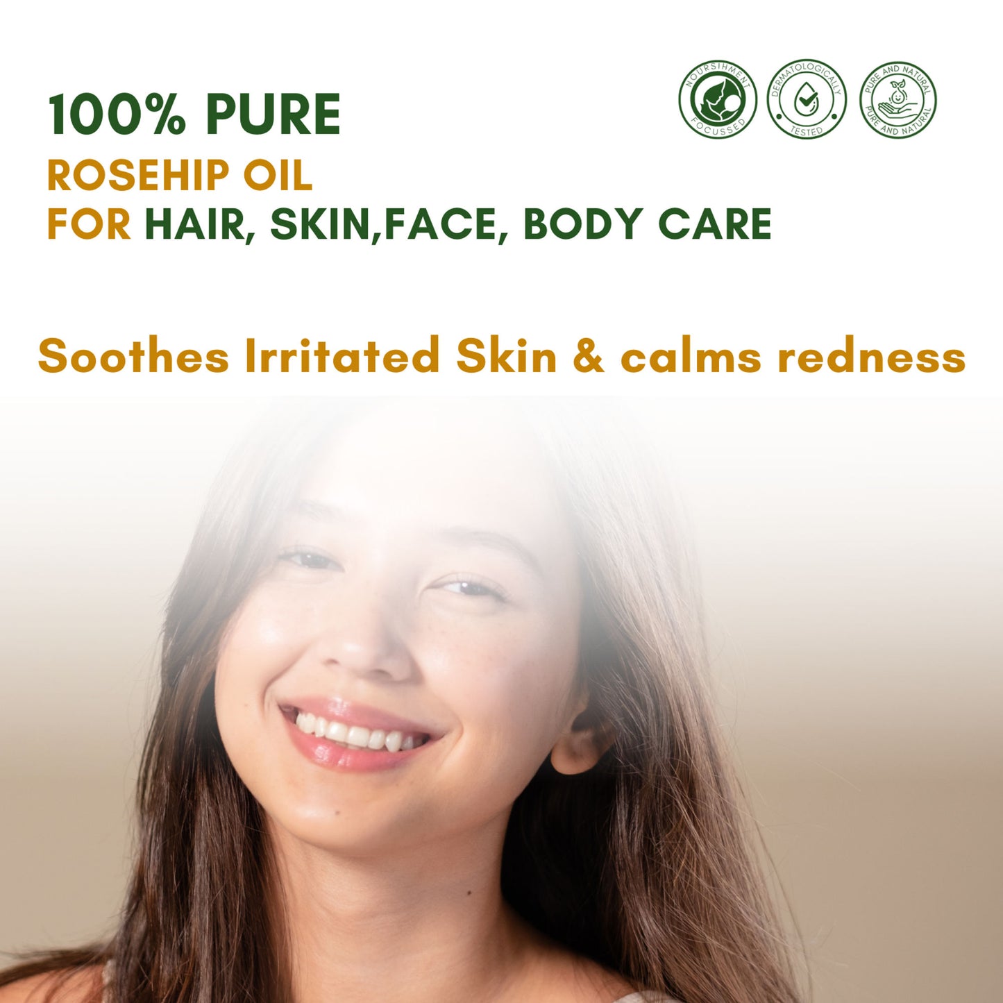 Mystiq Living Rosehip Seed Oil 100% Pure Cold Pressed For Cleansing Facial Oil fro Gua Sha Massage,
