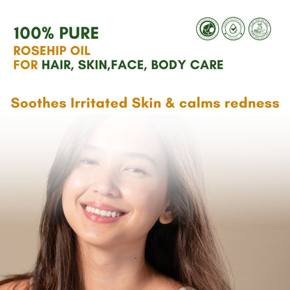 Mystiq Living Rosehip Seed Oil 100% Pure Cold Pressed For Cleansing Facial Oil fro Gua Sha Massage,