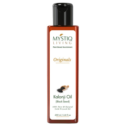 Mystiq Living Kalonji Oil 100% Pure Cold Pressed Oil (Onion Black Seed) for Hair