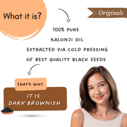 Mystiq Living Kalonji Oil 100% Pure Cold Pressed Oil (Onion Black Seed) for Hair
